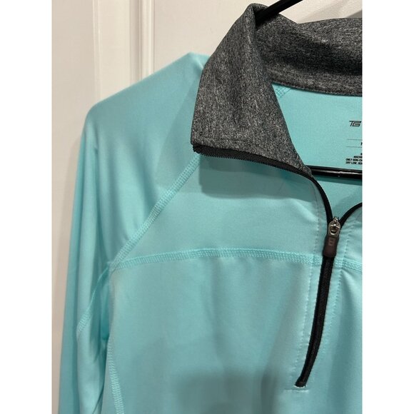 Tek Gear Womens Light Blue 1/4 Zip Pullover Stylish Activewear Top Sz Medium - Picture 4 of 8